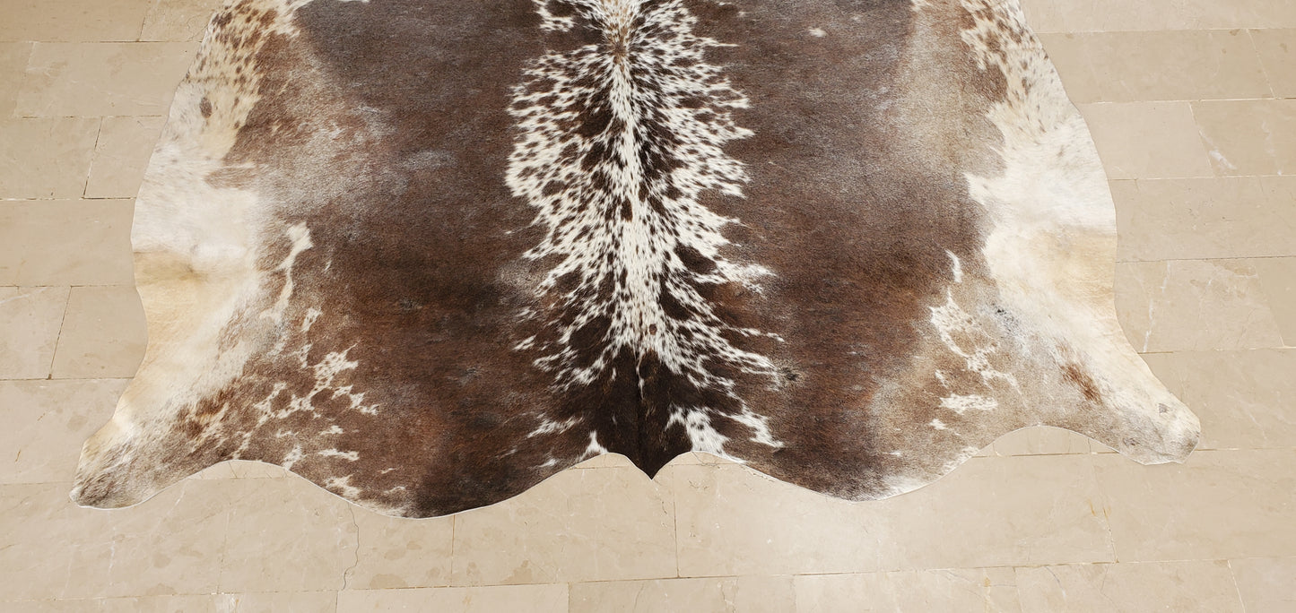 Extra Small Tan Grey White Cowhide Rug