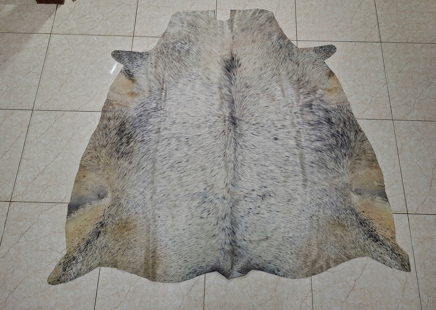 speckled cowhide rug extra small black white