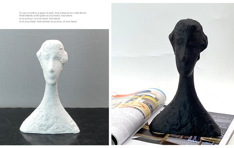 Modern Abstract Figure Resin Statue Nordic Art Portrait Sculpture