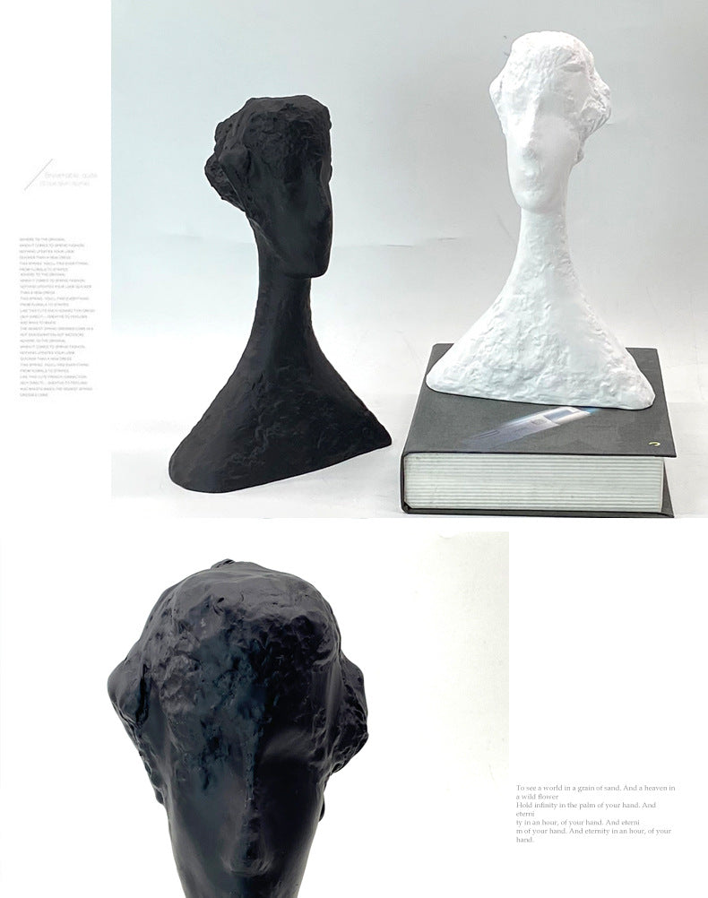 Modern Abstract Figure Resin Statue Nordic Art Portrait Sculpture