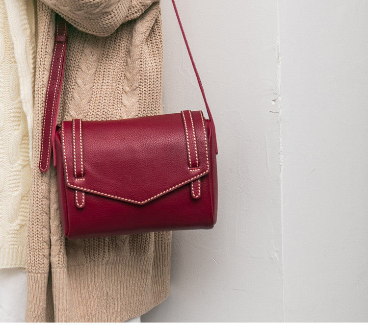 Women Leather Messenger Crossbody Office Bag