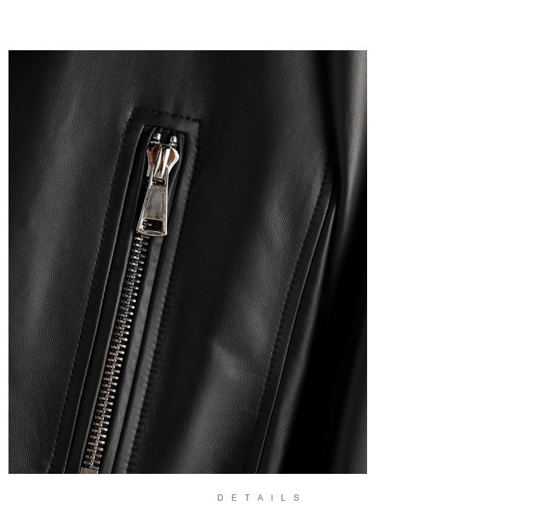Women Black Leather Jacket Genuine Sheepskin Moto Bomber