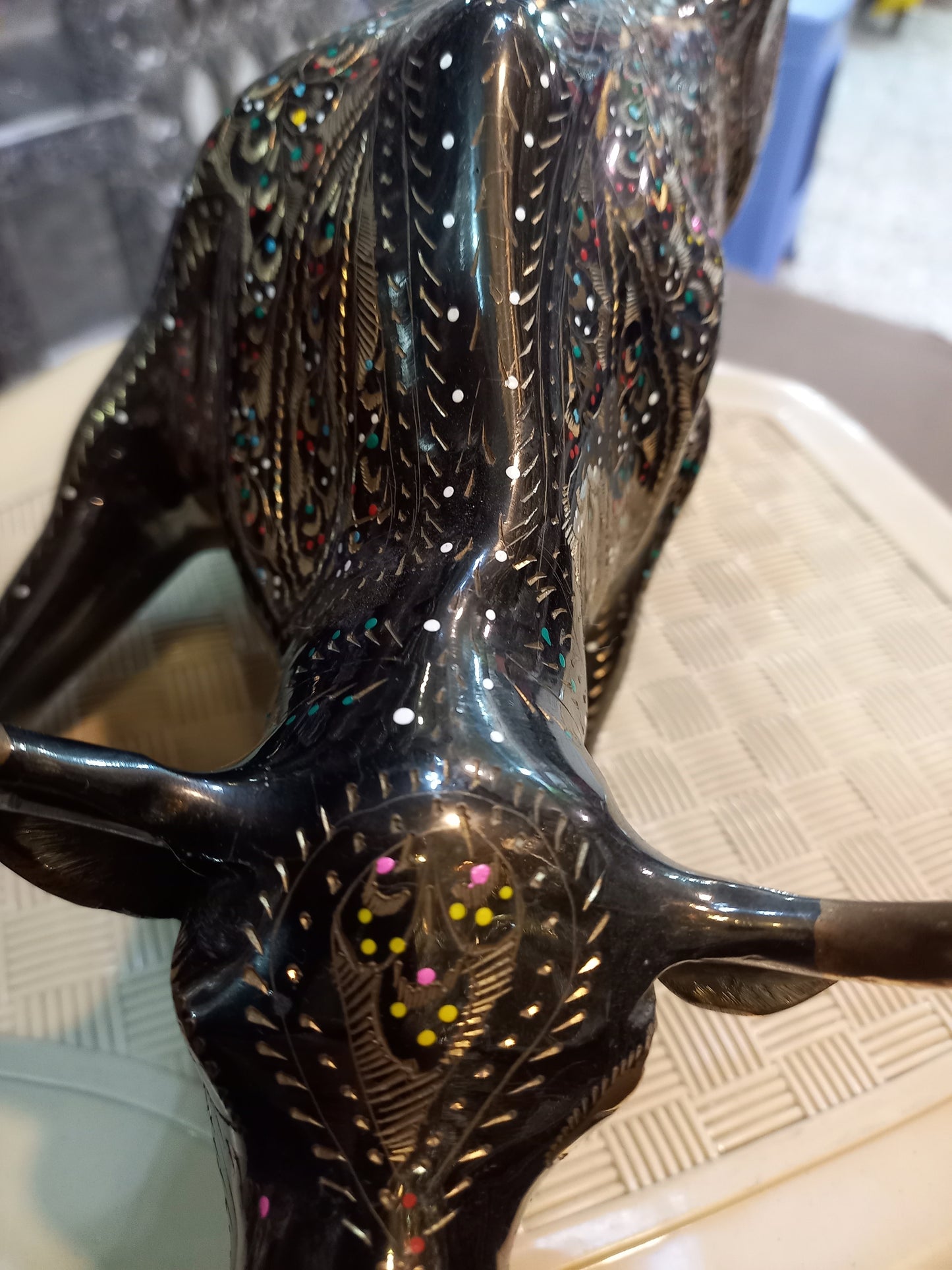 Brass Handmade Bull Statue Sculpture Decor
