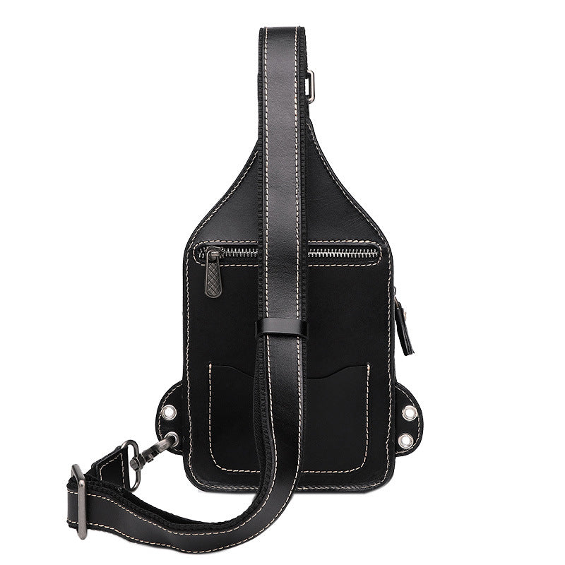 Hand Carved Leather Chest Bag for Men