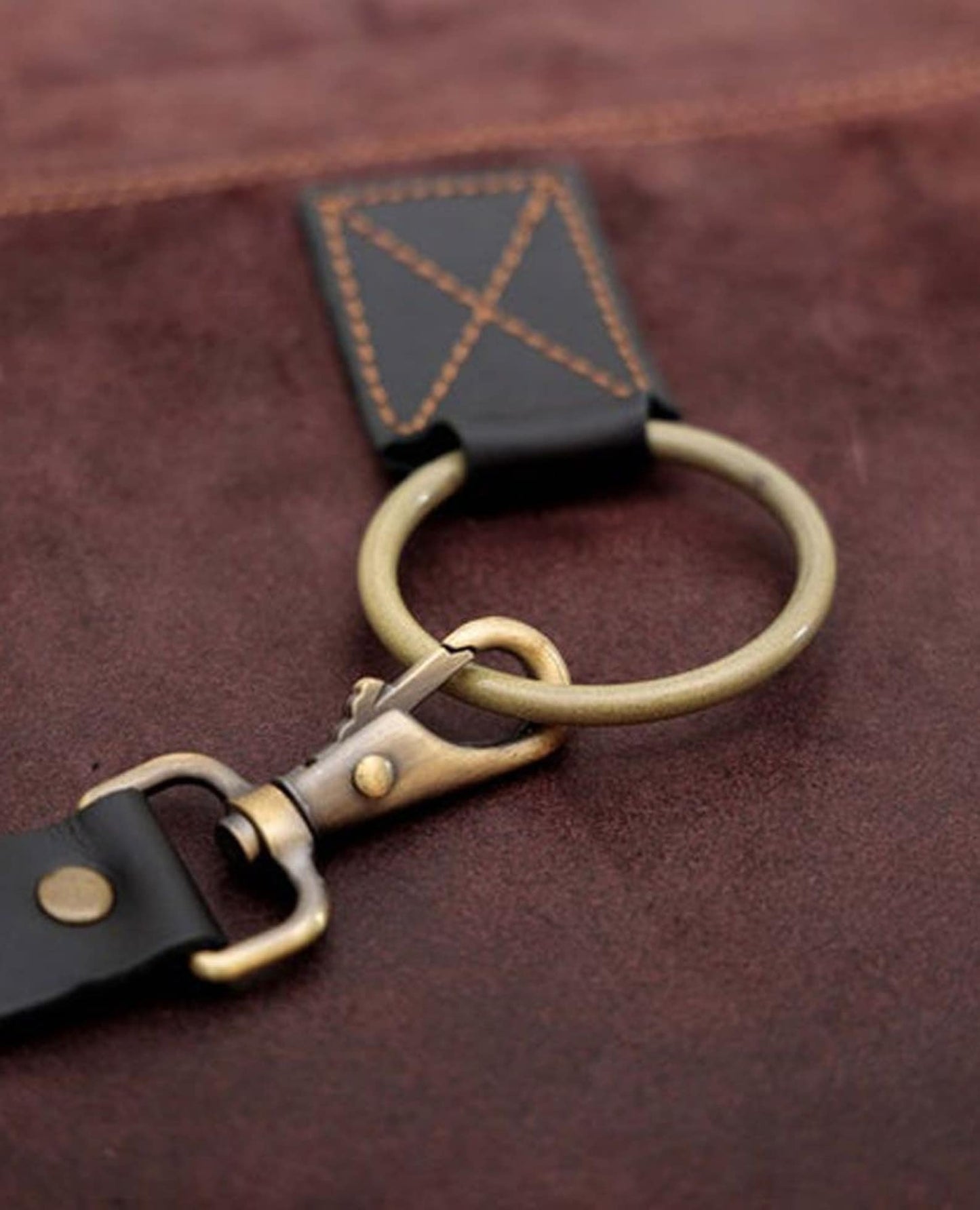 Dark brown leather apron