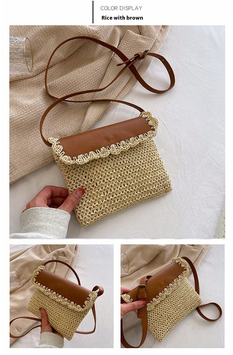 Woven Straw Crossbody Summer Beach Purse