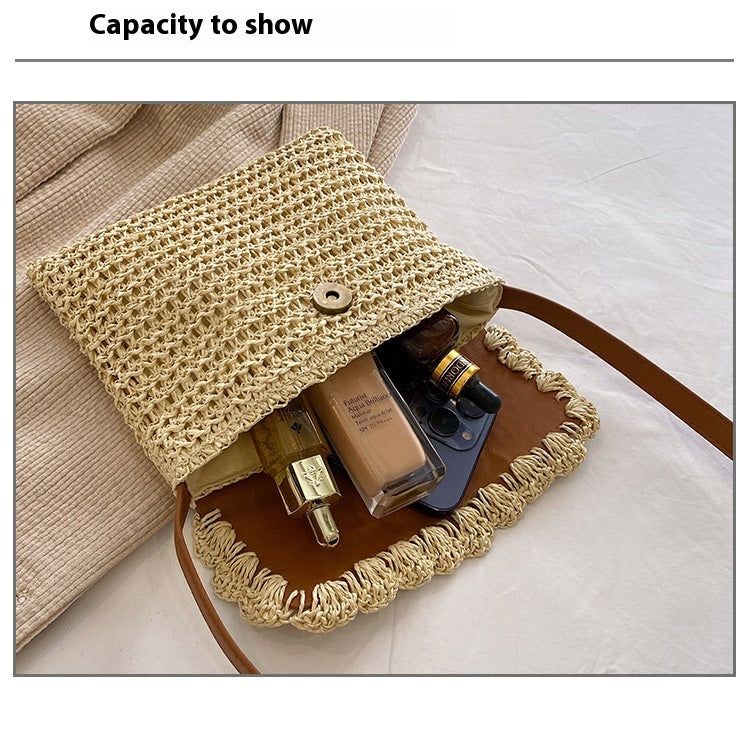 Woven Straw Crossbody Summer Beach Purse