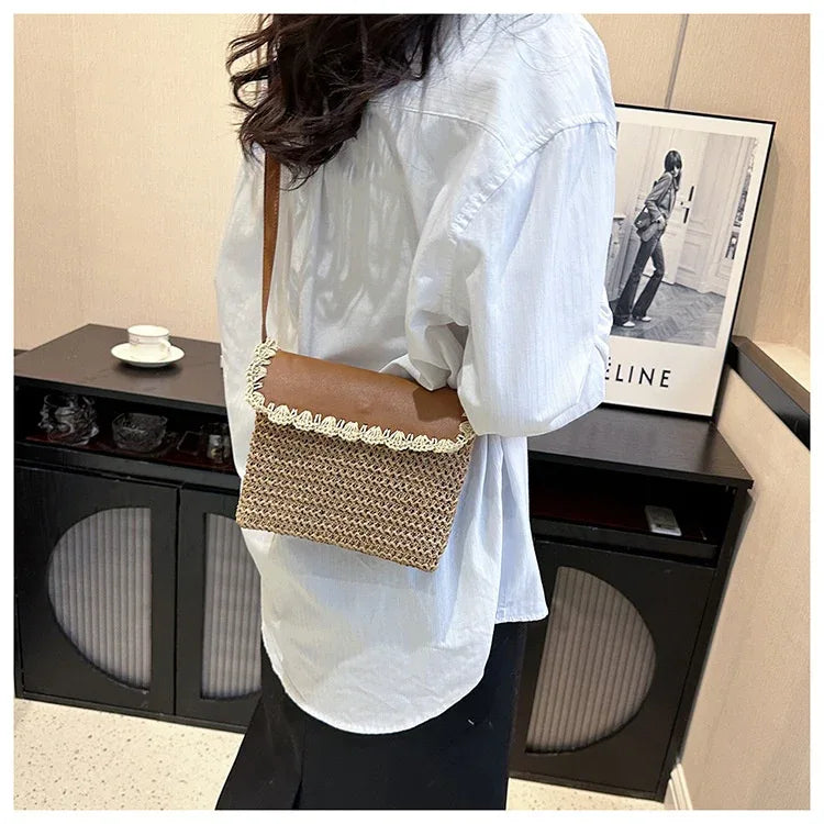 Woven Straw Crossbody Summer Beach Purse