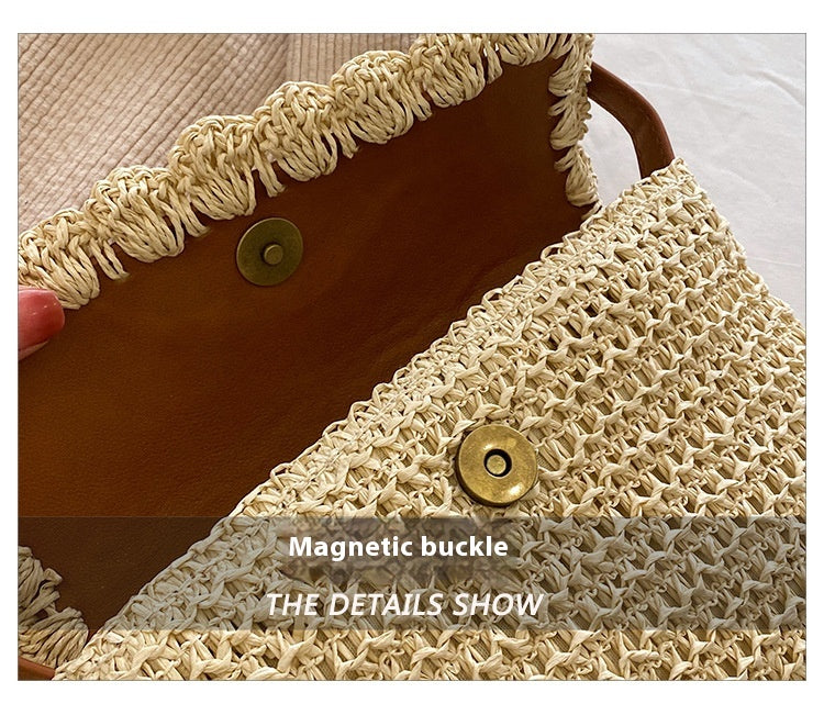 Woven Straw Crossbody Summer Beach Purse