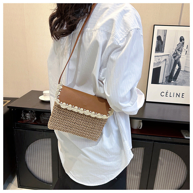 Woven Straw Crossbody Summer Beach Purse