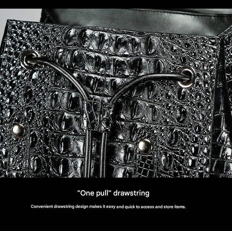 Men genuine crocodile leather backpack
