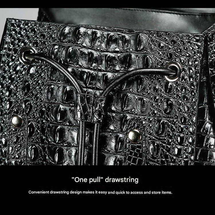 Men genuine crocodile leather backpack