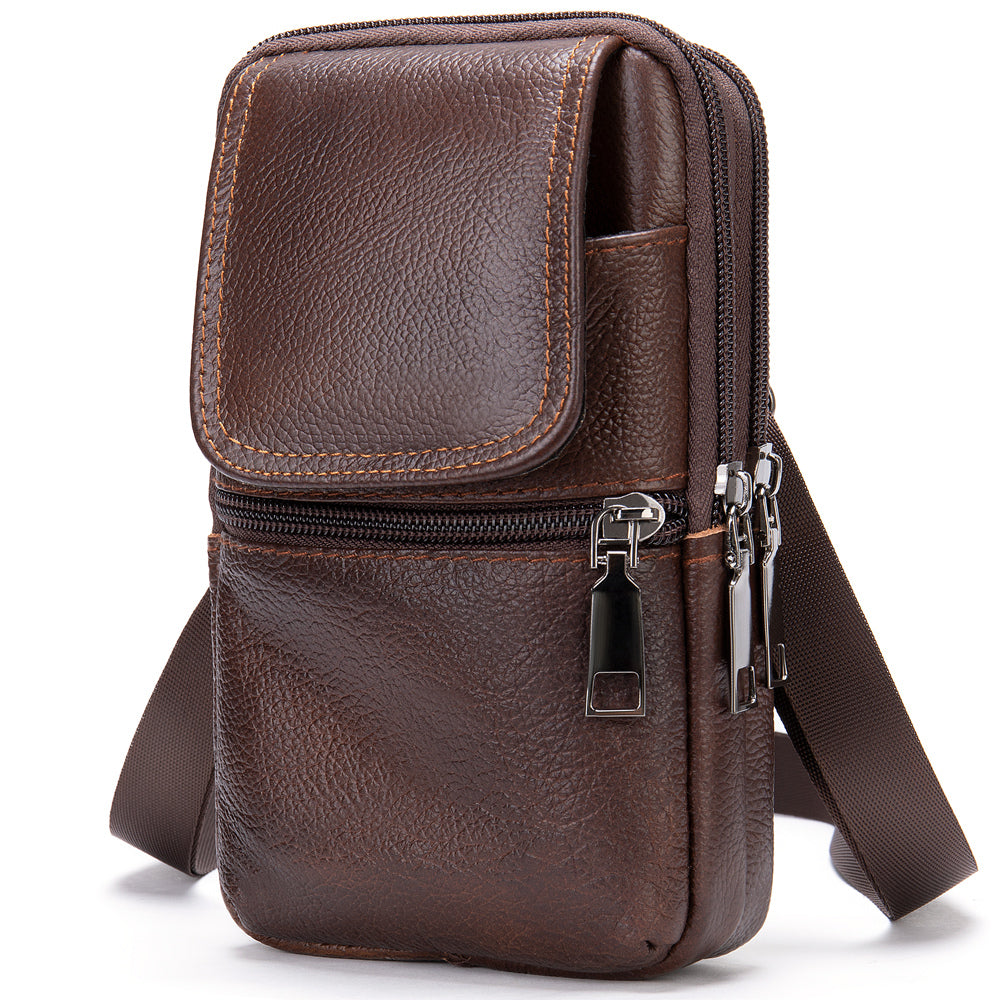Men Shoulder Genuine Leather Bag Small Cross body