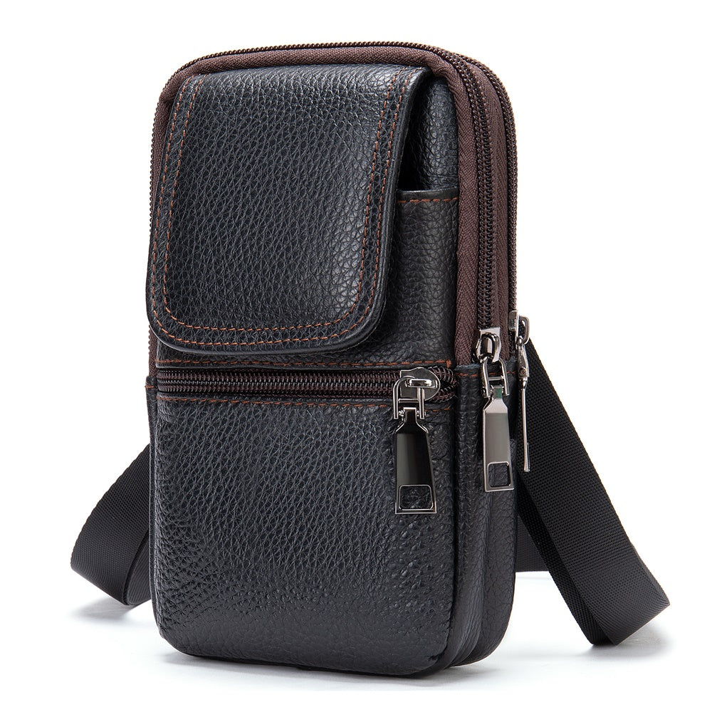 Men Shoulder Genuine Leather Bag Small Cross body