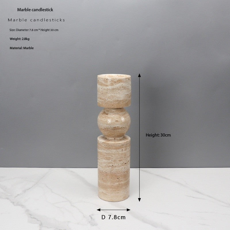 Natural Marble Candlestick Holder Stand