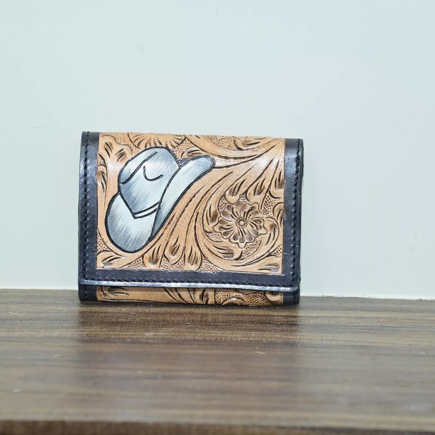 Western Cowboy Carved Tooled Leather Wallet for Men