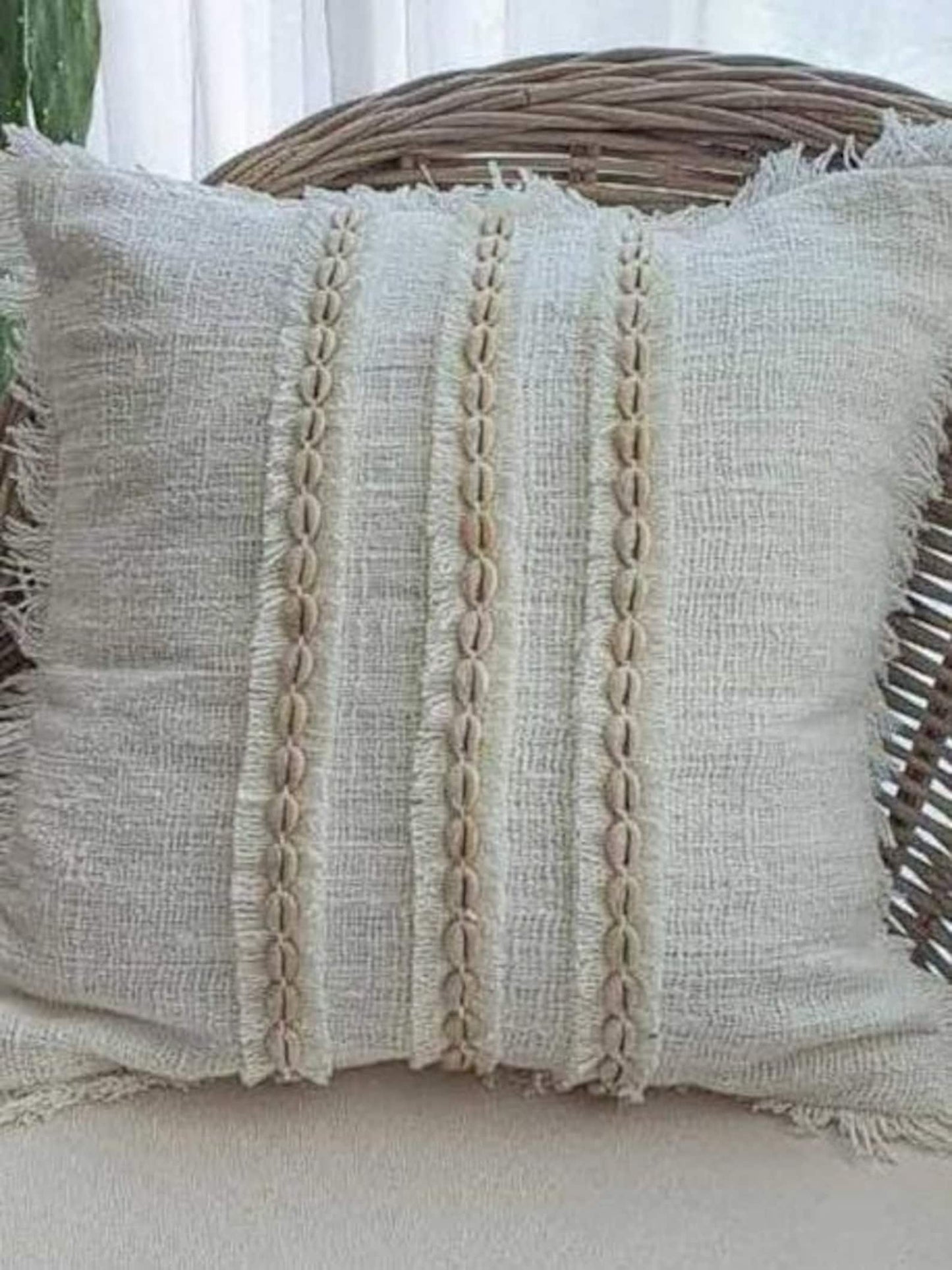 Beach Style Cowrie Sofa Pillow Cover