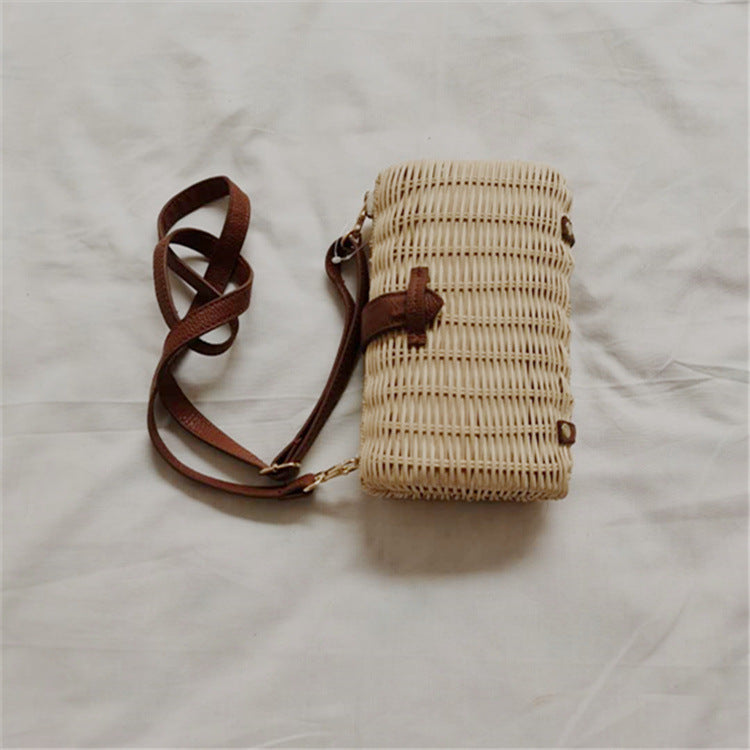 Rattan Small Crossbody Shoulder Bag