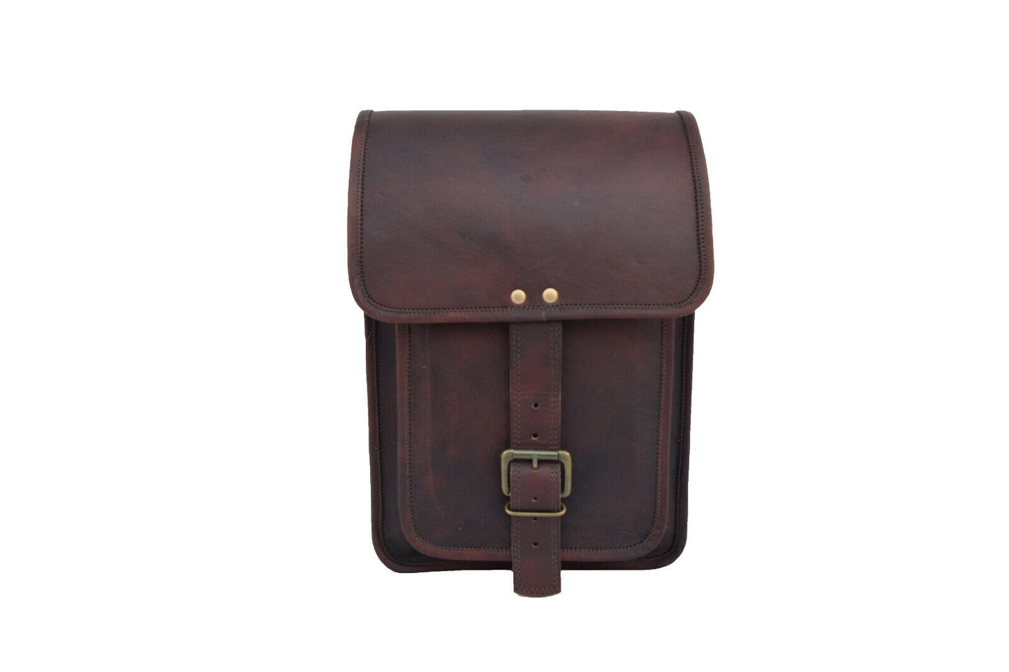 Dark Leather Satchel Crossbody Bag