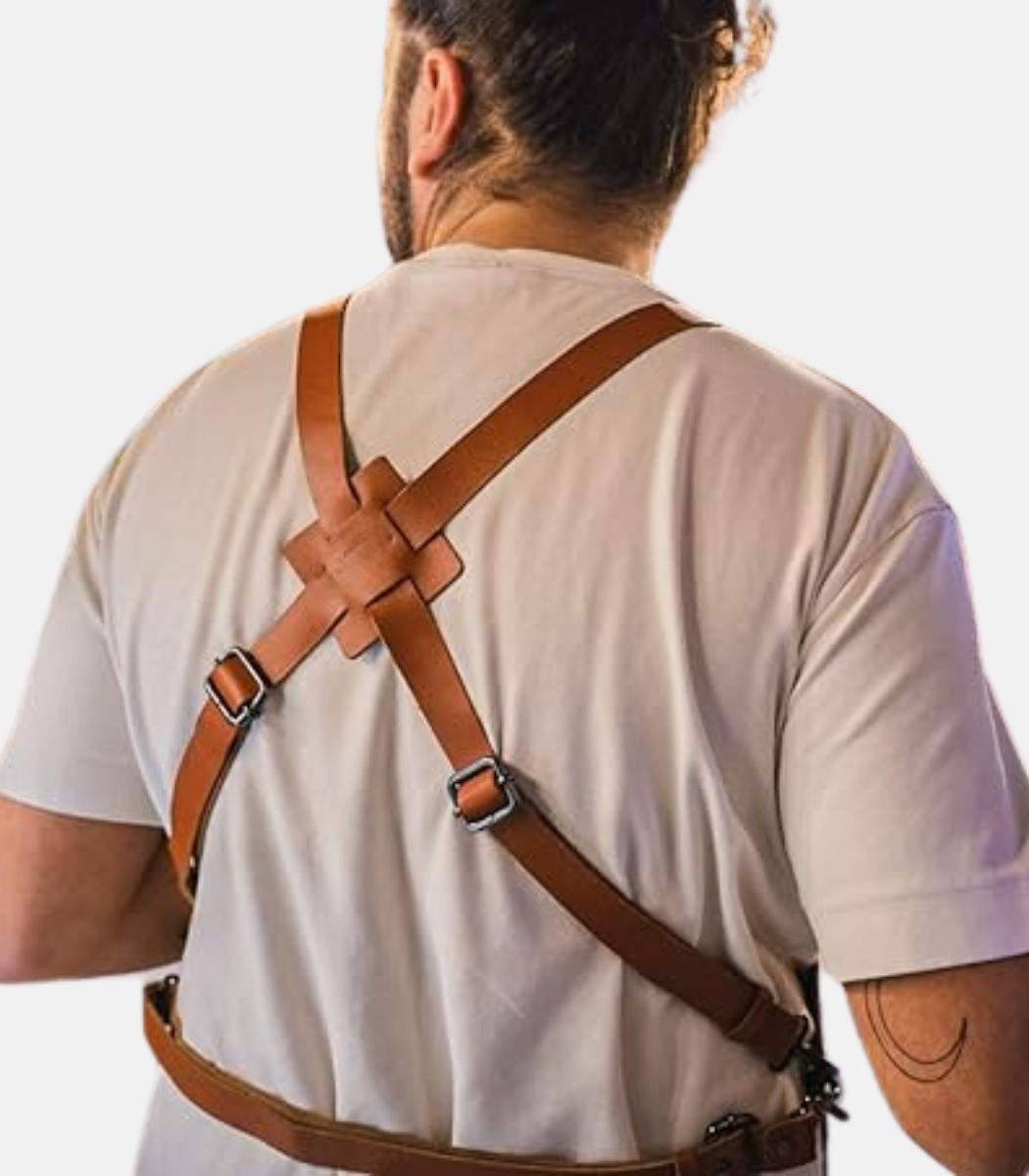 Genuine Leather Apron Cooking Outdoors