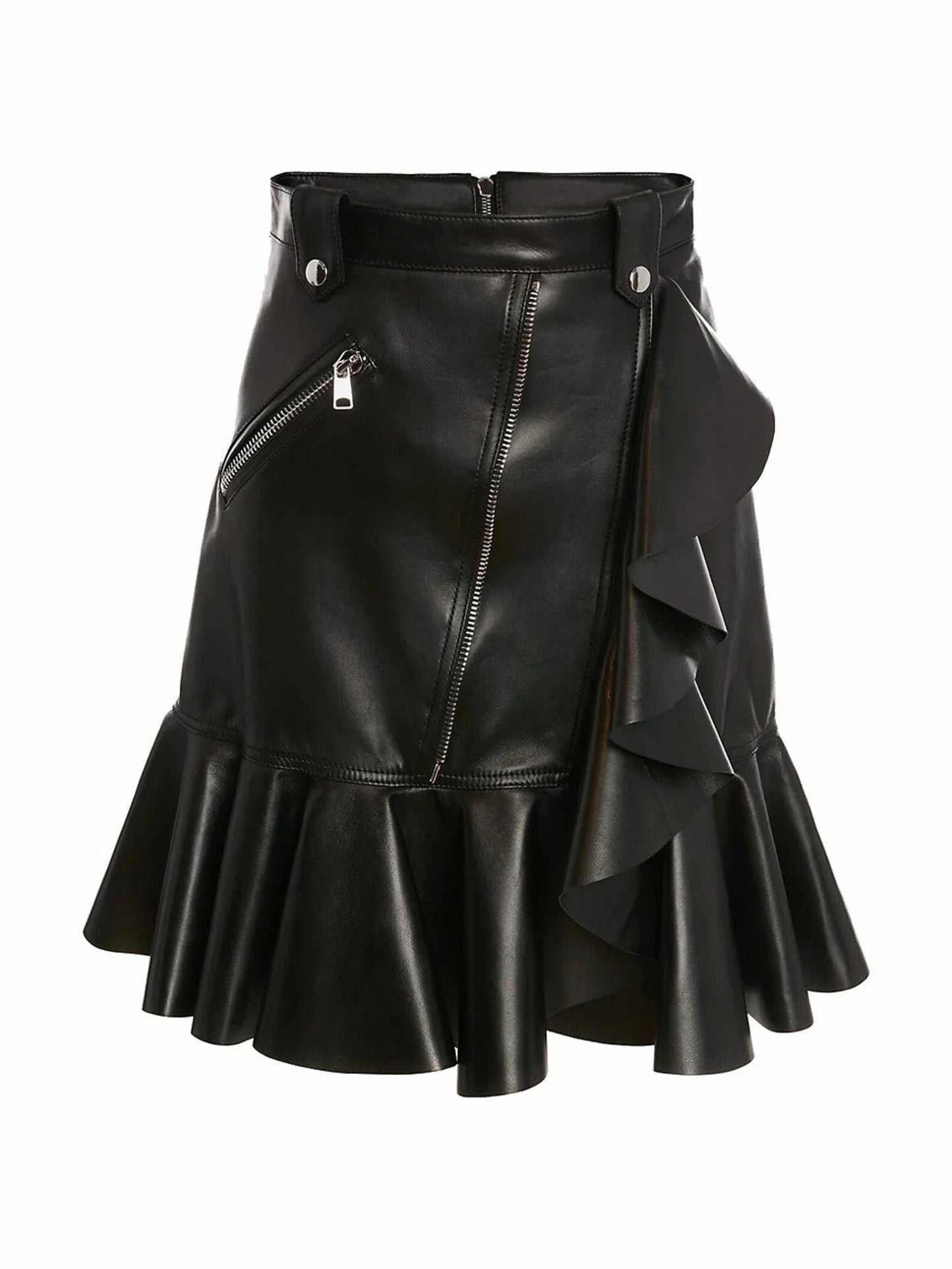 Handmade Genuine Leather Skirt Outfit