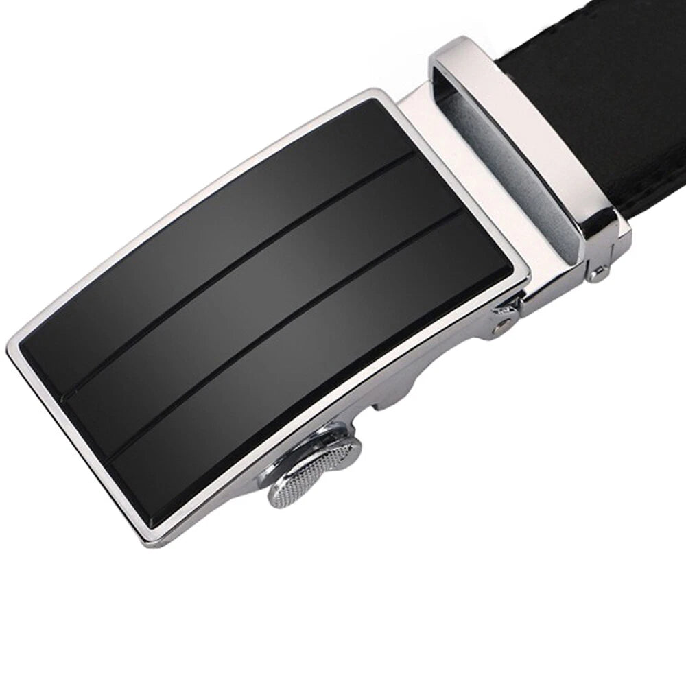 Modern Buckle Leather Belt Men Sleek Skinny Style