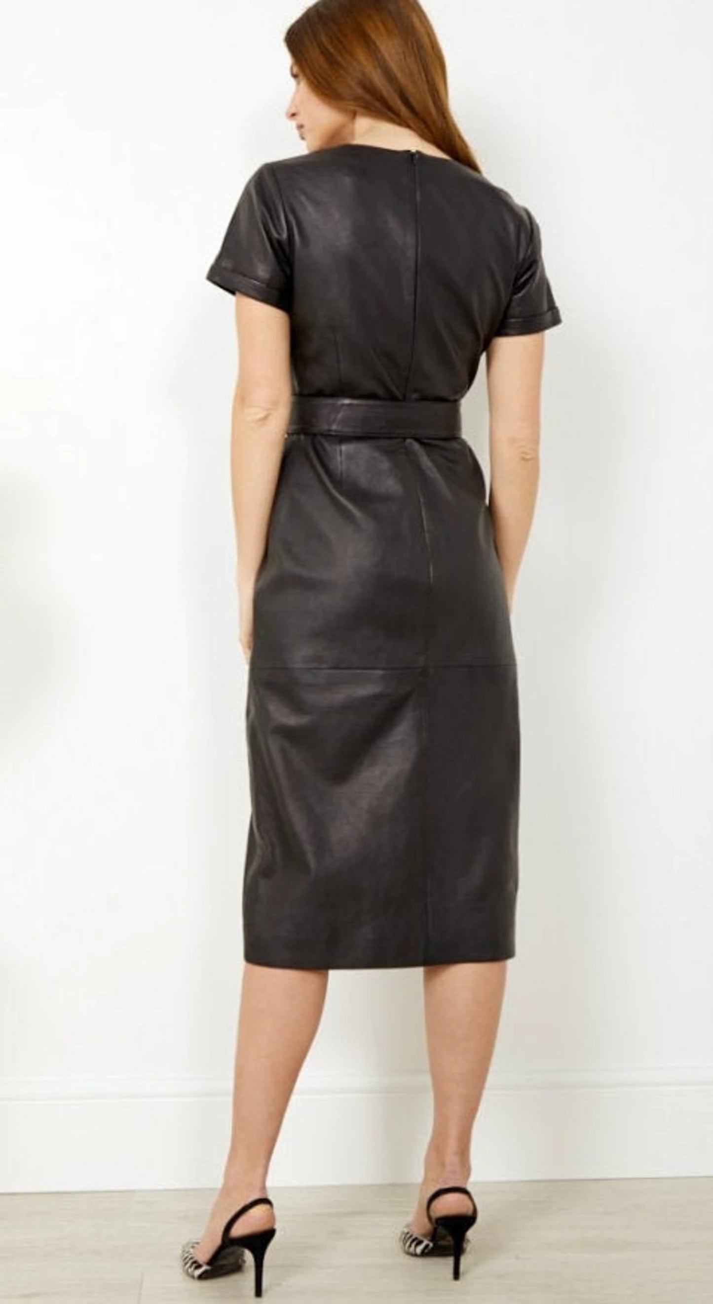 leather Short sleeve dress outfit