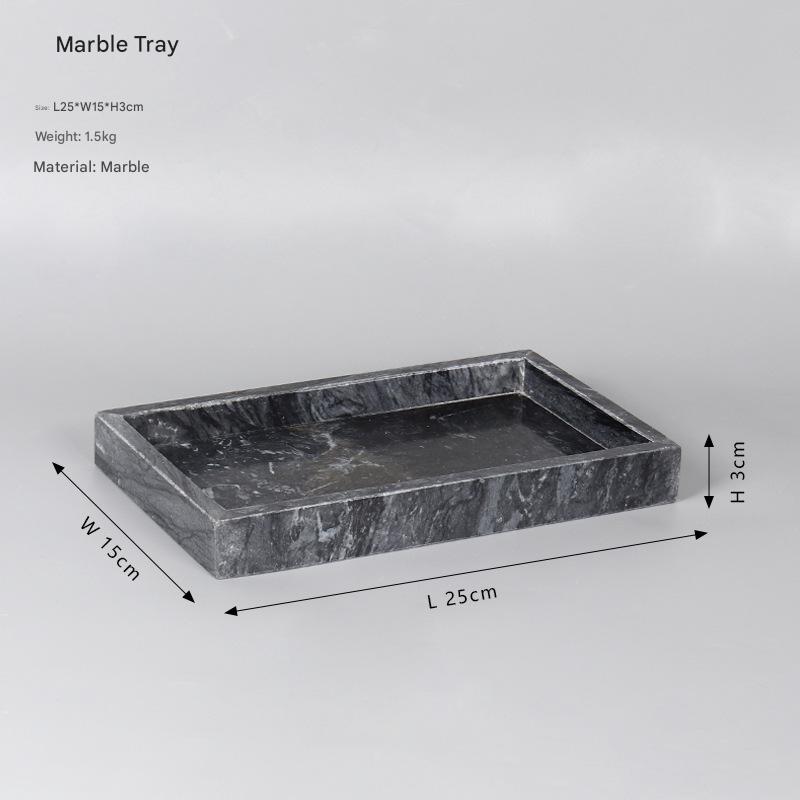 Black Natural Marble Bathroom Tray Luxury Hotel Vanity Organizer