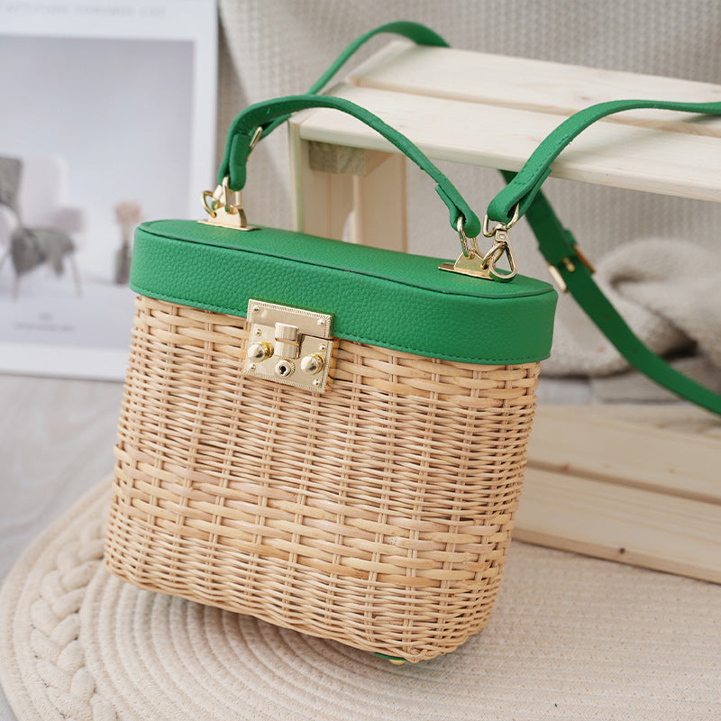 Straw Crossbody Purse Woven Summer Beach Bag for Women
