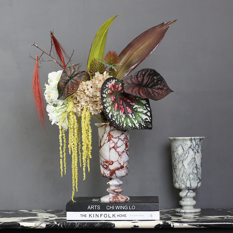 Real Marble Flower Vase for Living Room, Office & Hotel