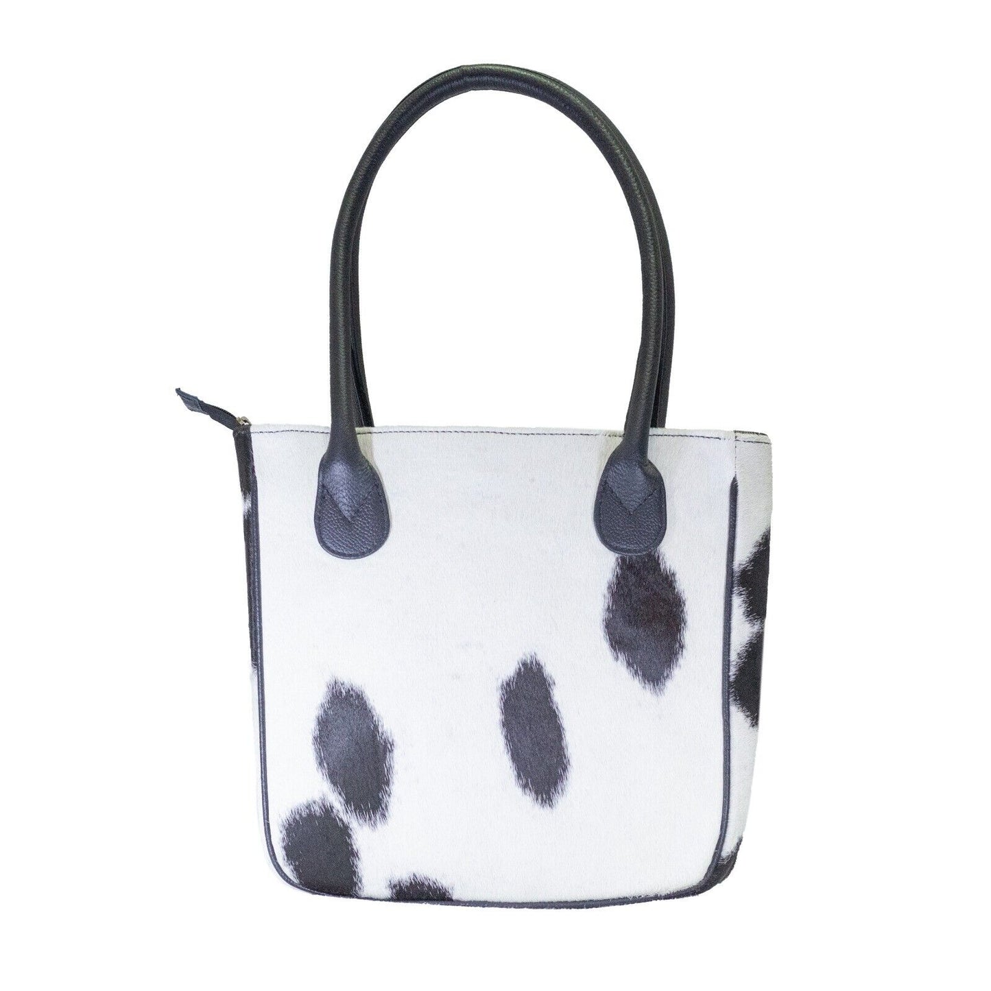 Black White Natural Cowhide Tote Bag