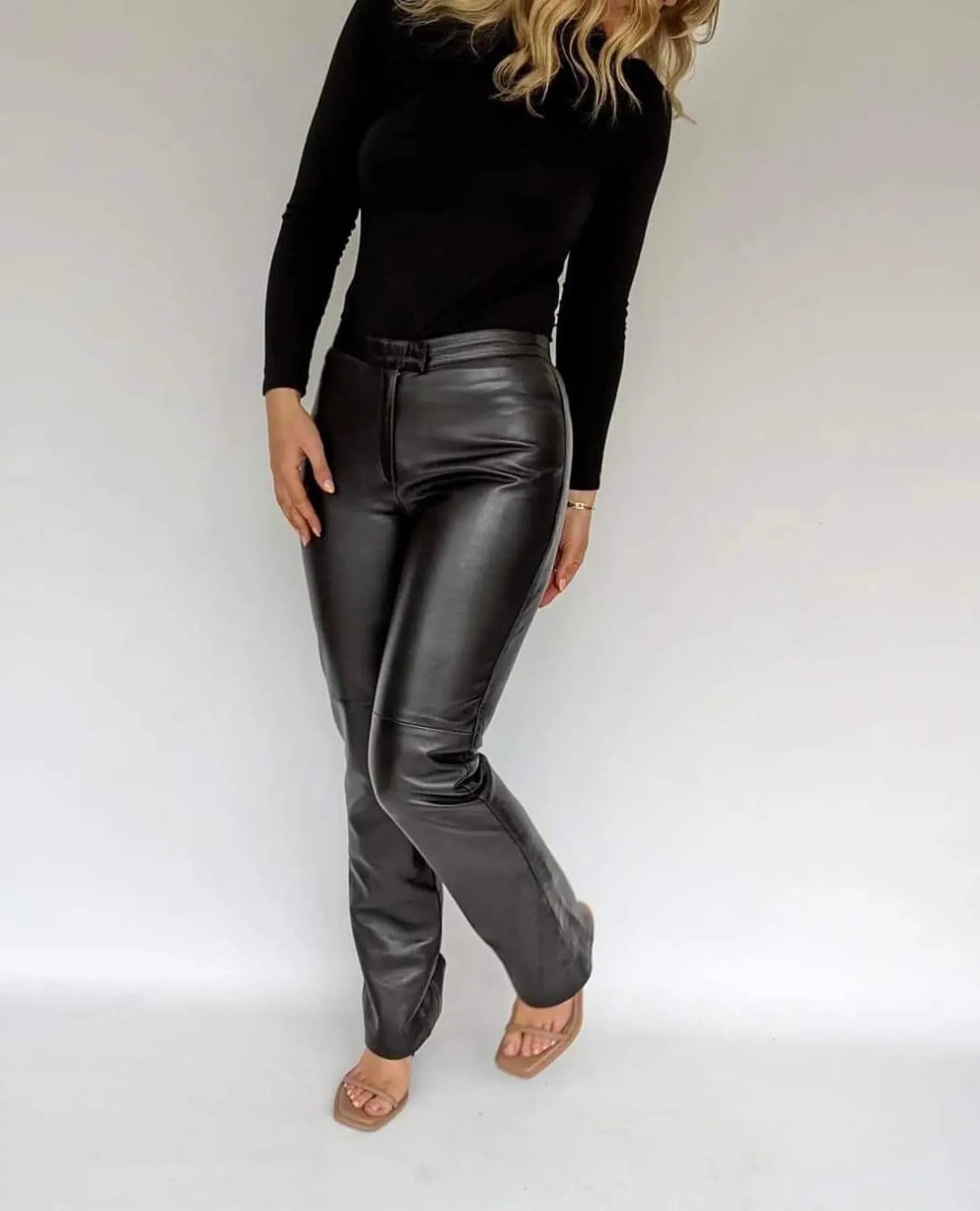 Women's Real Leather Cigarette Pants