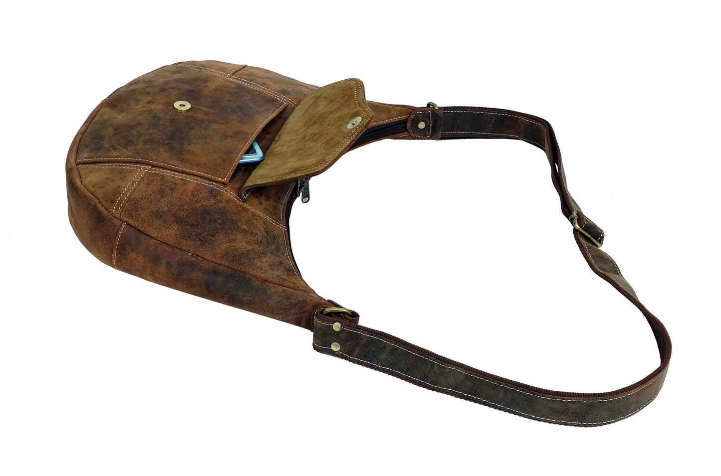 Real Genuine Leather Moon Bag