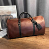 Large genuine leather shoulder overnight handbag