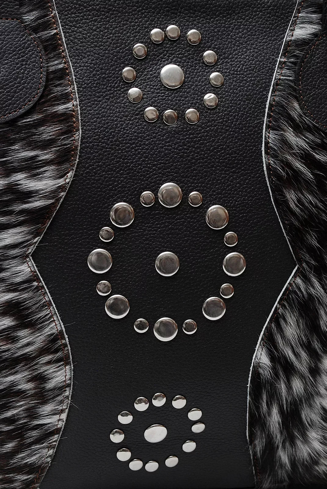 Cowhide Tote Purse Speckled Black White