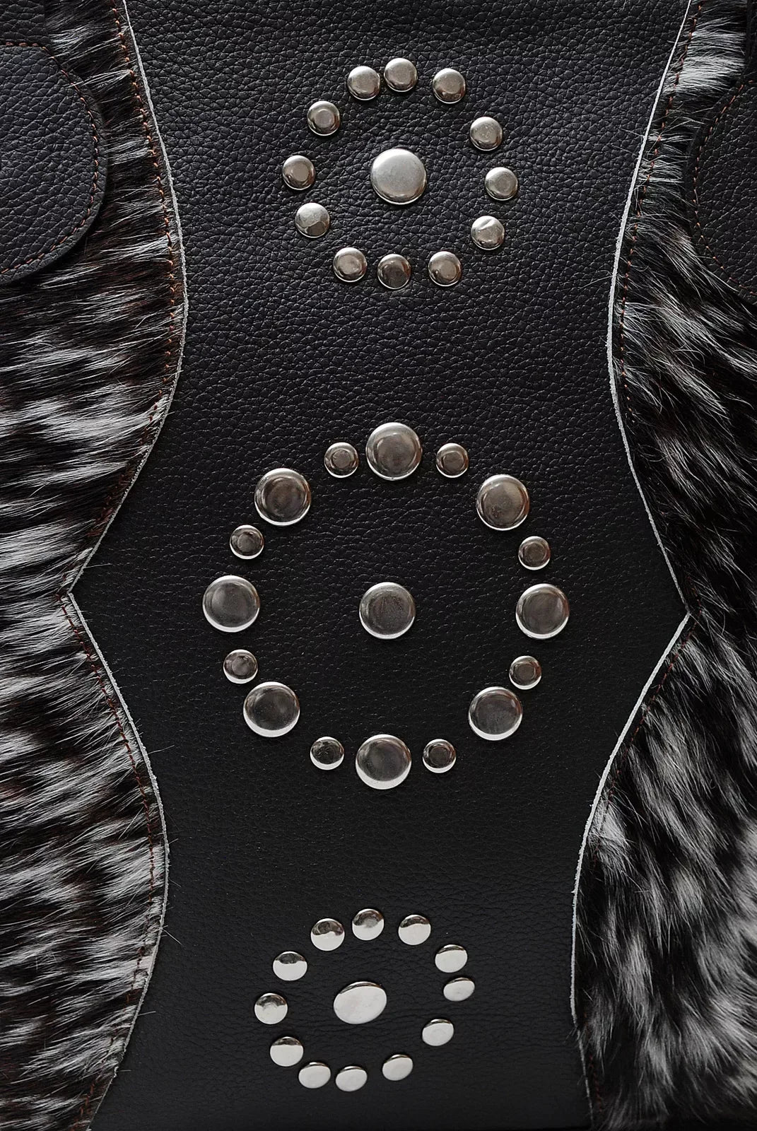 Cowhide Tote Purse Speckled Black White