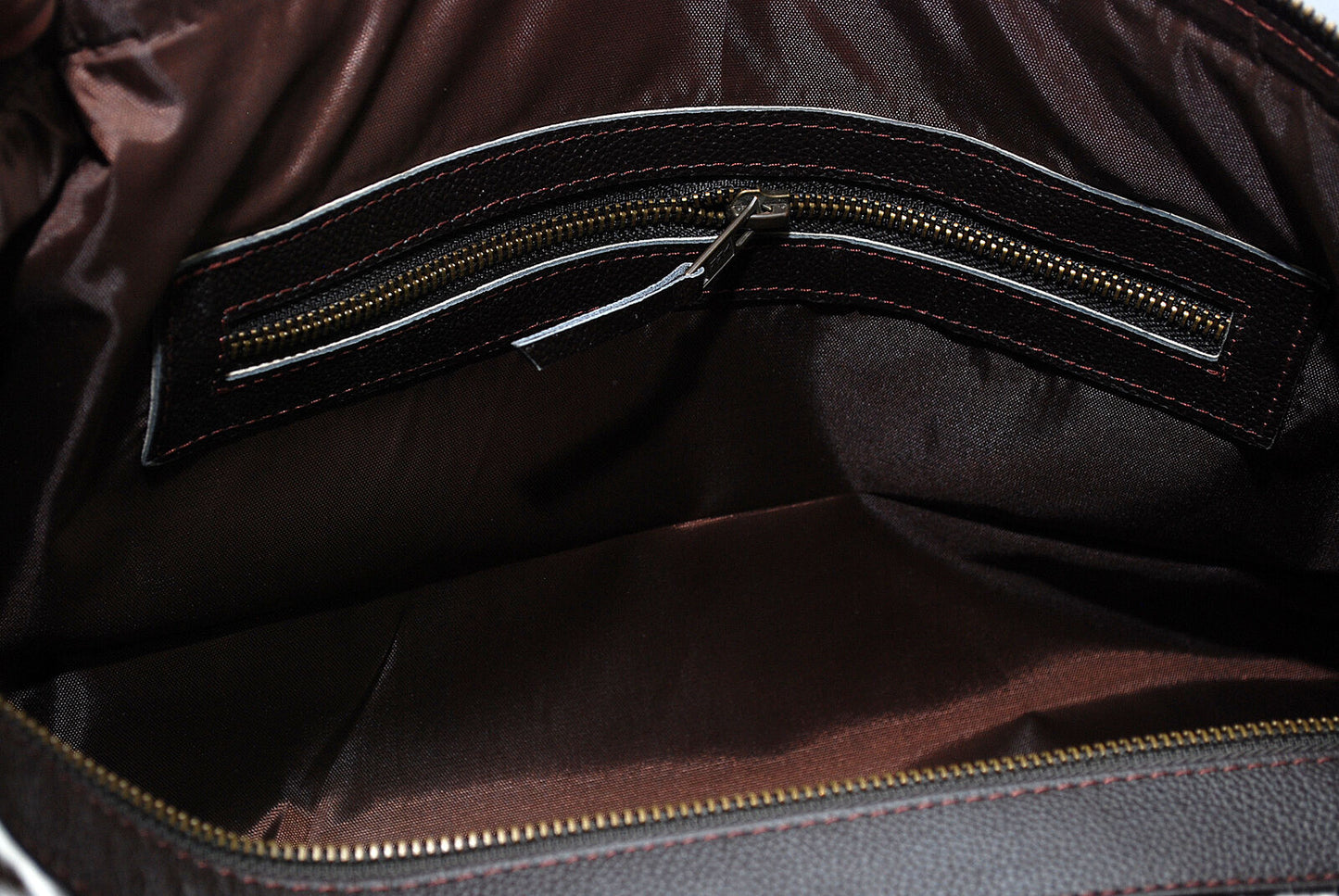 Tricolor Cowhide Fur Overnight Bag