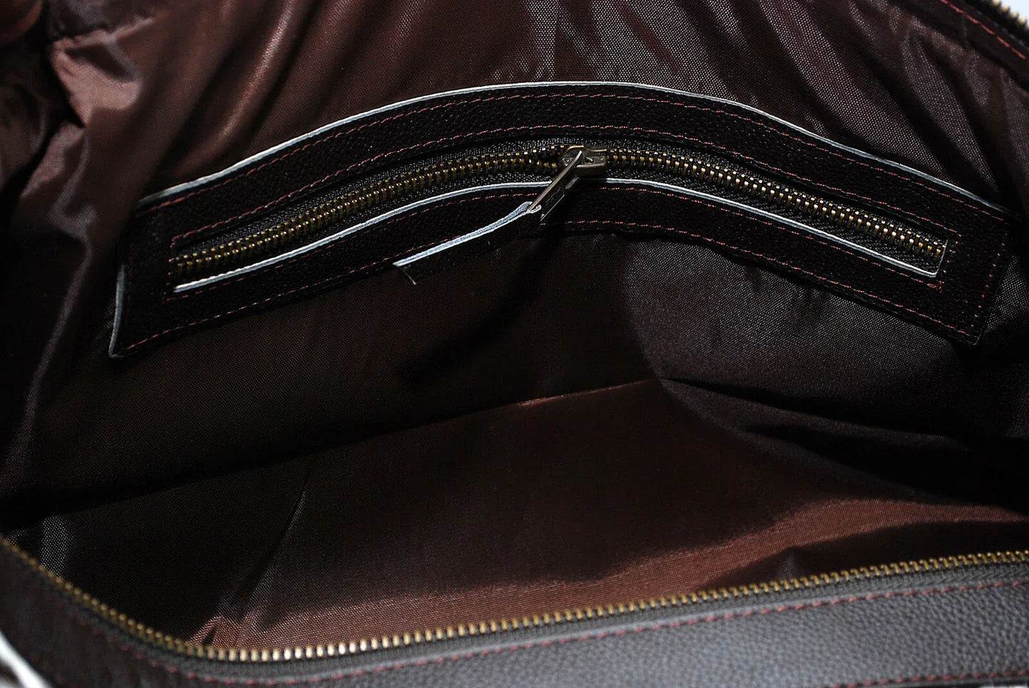 Tricolor Cowhide Fur Overnight Bag