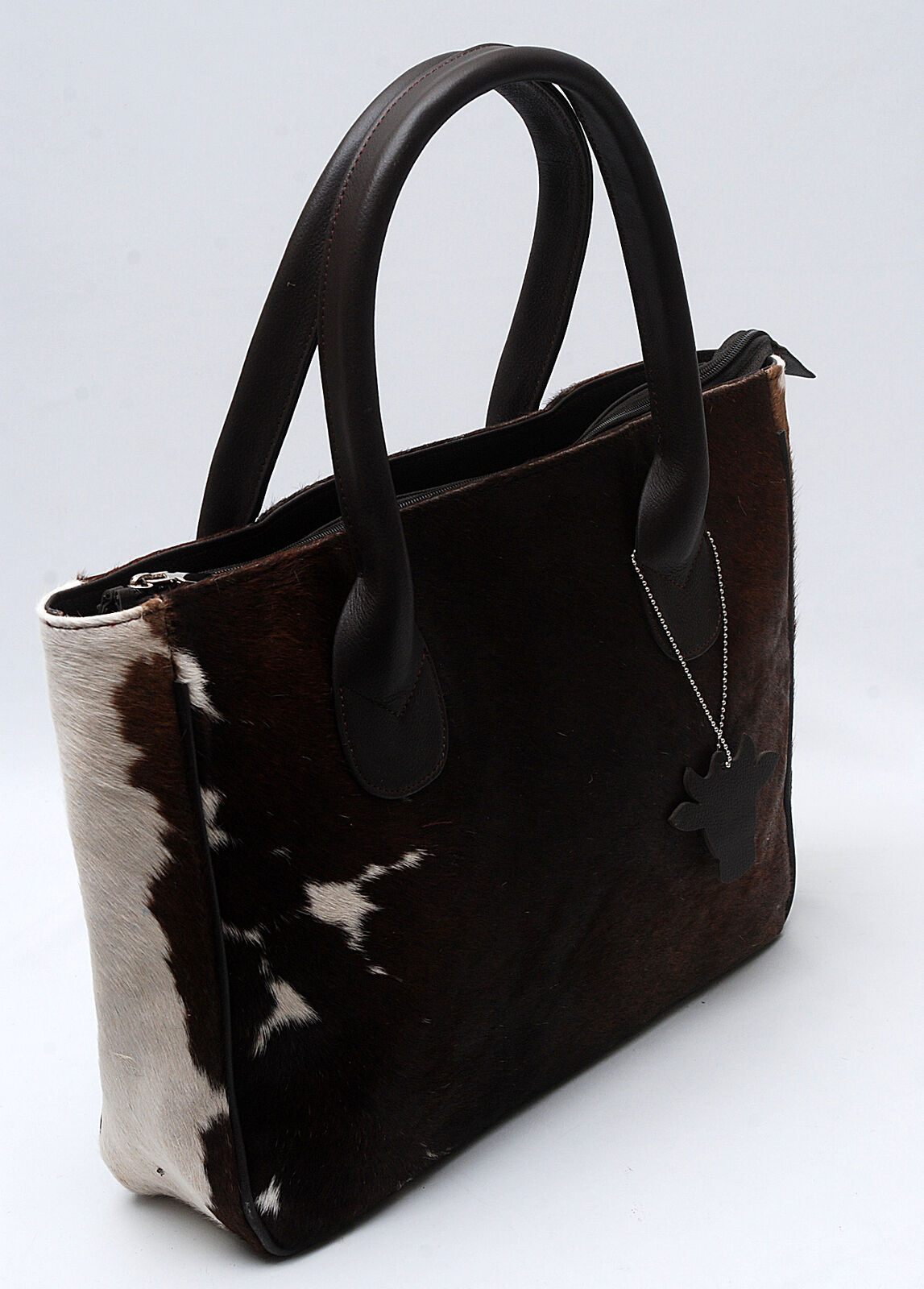 Large Dark Brown Cowhide Tote Bag