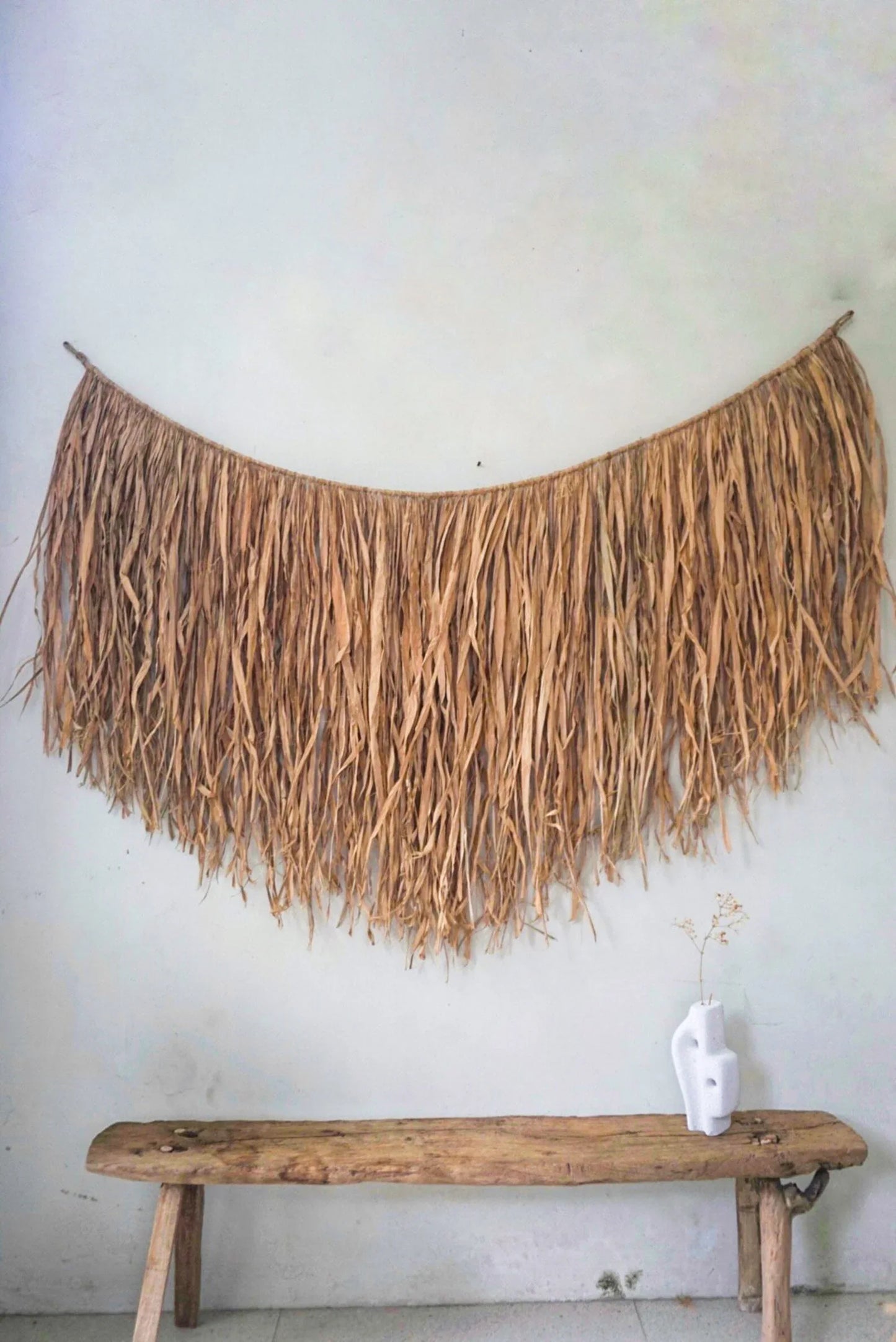 boho minimalist raffia wall hanging decor