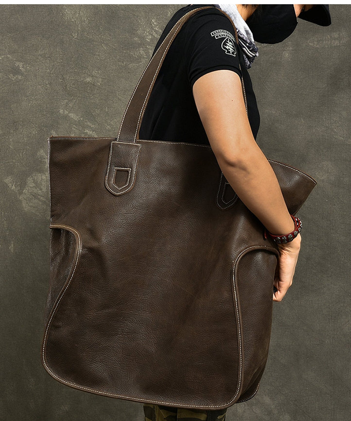 Extra Large Leather Tote Work and Travel Bag