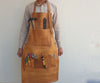 Custom handmade leather woodworking apron with pockets
