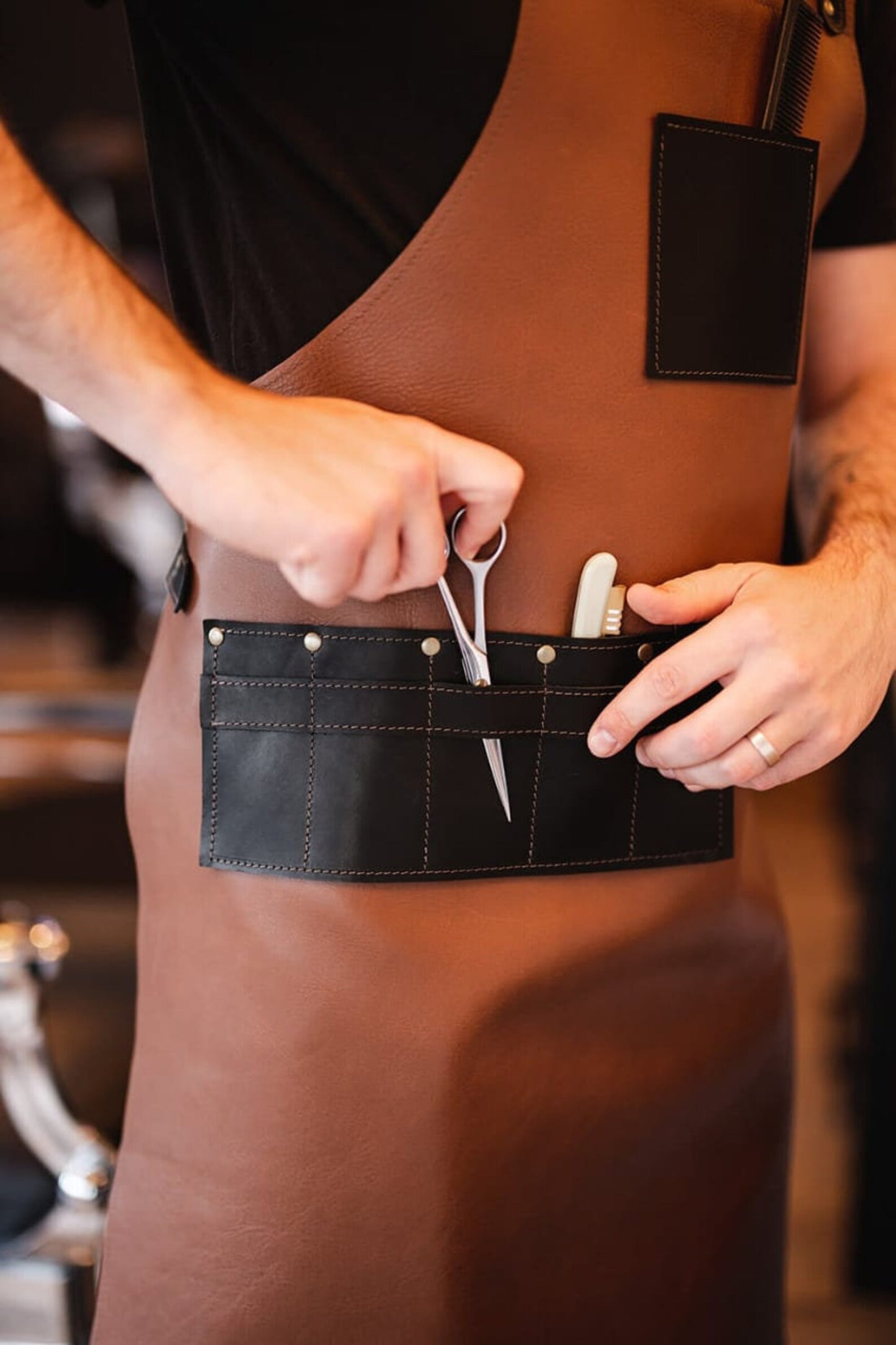 leather apron for barber