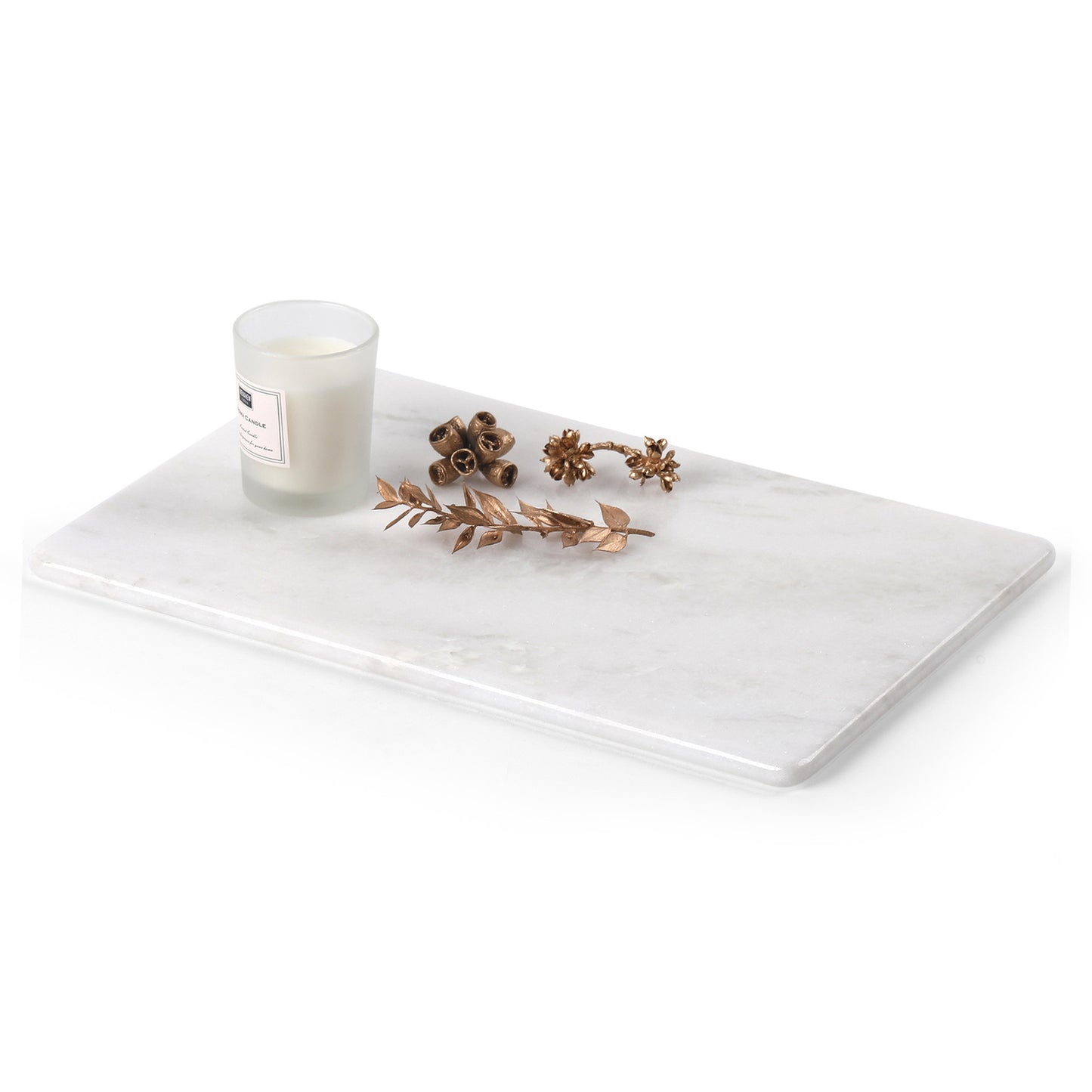 White Jade Marble Tray Flat Plate Aromatherapy Decoration
