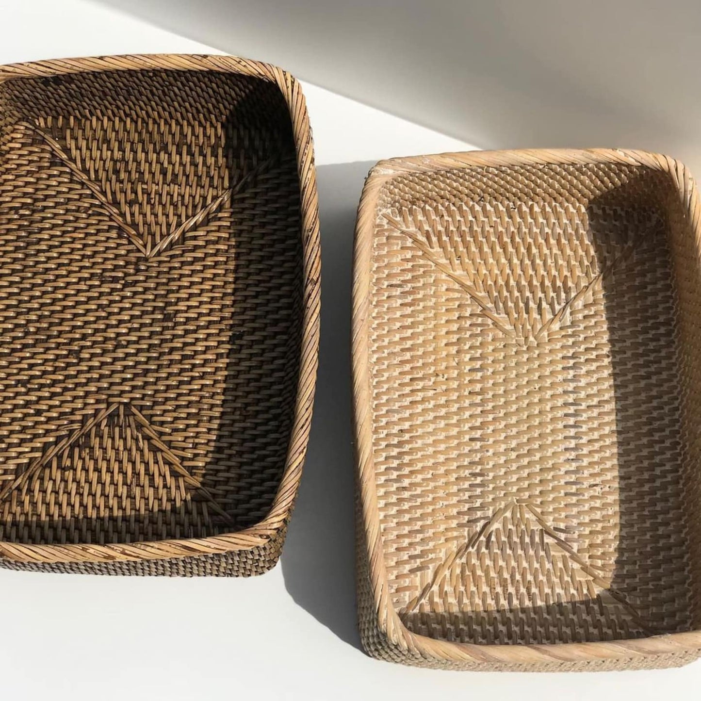 Handwoven wicker rattan storage basket