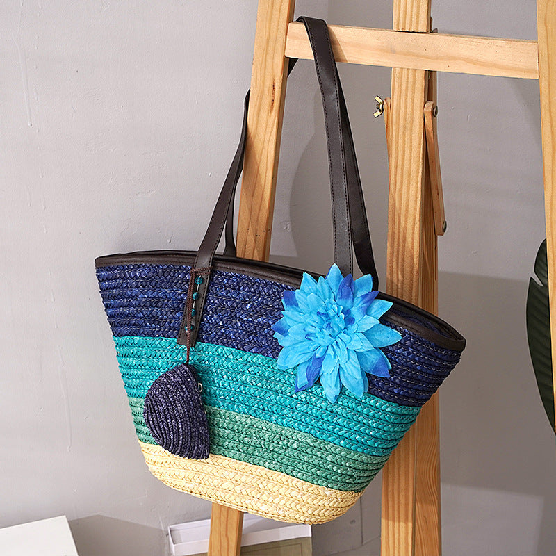 Summer Straw Large Shoulder Purse