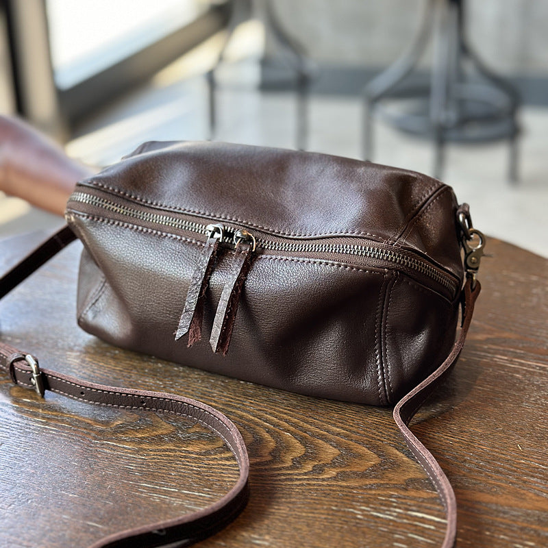 Genuine Leather Crossbody Toast Bag for Women
