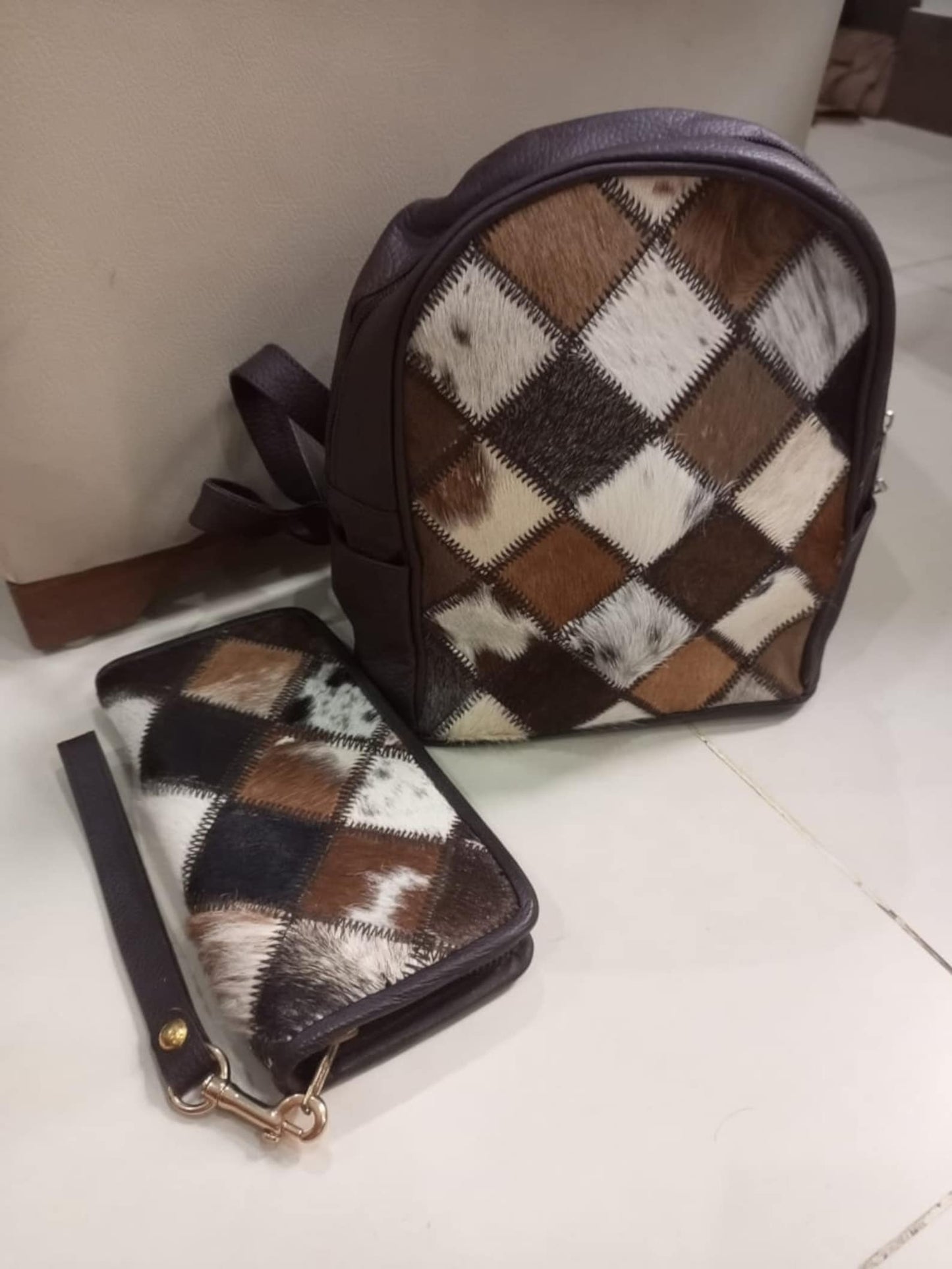 Mini Patchwork Cowhide Backpack