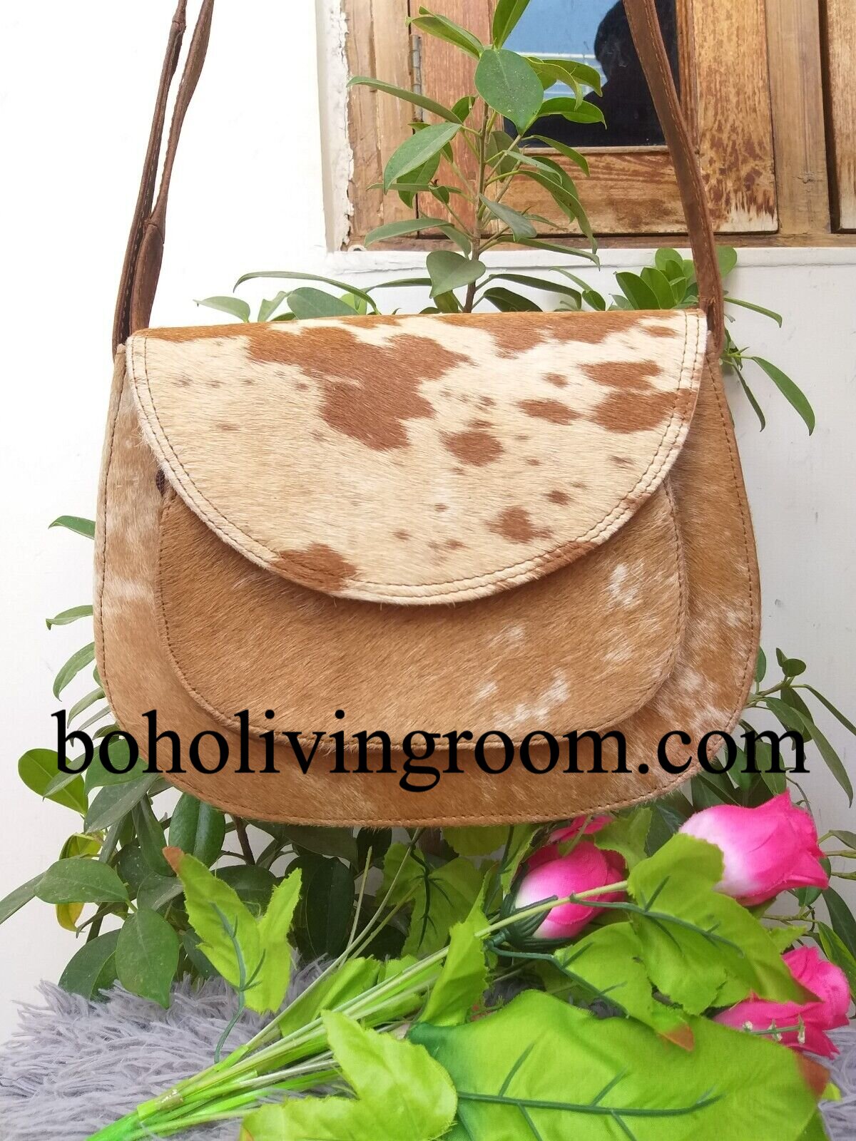 Real cowhide Crossbody Sling Bag