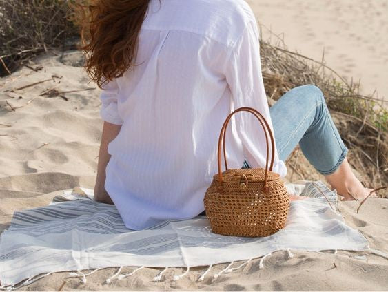 Bali Rattan Round handbag